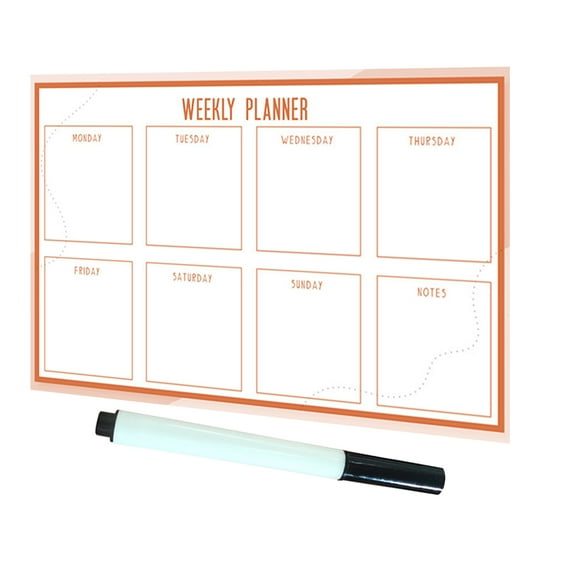 MLINS Self-adhesive Weekly Planner Whiteboard Dry Erase Weekly Calendar Whiteboard for Home