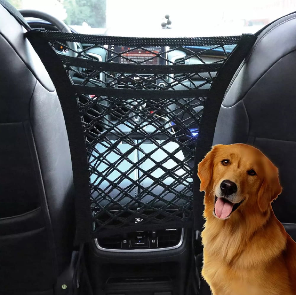 Dog Car Barrier Net Organizer Back Seat Stretchable Front Seat Pet Barrier 