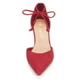 thumbnail image 3 of BLISSFUL STEP Women's Ankle Tie Block Heel Pointed Toe Dress Pumps, 3 of 7