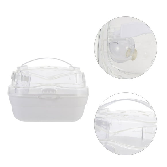 HINTRMENT Hedgehog Habitat Hamster Cage White Portable Traveling for Mice 1Set