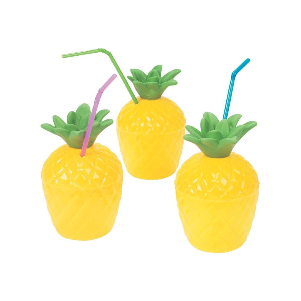 Plastic Pineapple Cups (10Oz) Party Supplies 12 Pieces Walmart