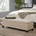 thumbnail image 3 of Noble House James Fabric Storage Ottoman, Light Beige, 3 of 13