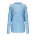 thumbnail image 4 of Miluxas Plus Size Sweater Tops On Seasonal Clearance Women's Long Sleeve Solid Color Sweater Loose Bat Sleeve Plus Size Sweater Blue 8(L), 4 of 4