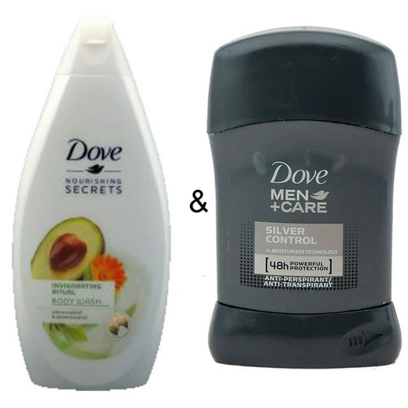 Body Wash Invigo Ritual 500 by Dove & Roll-on Stick Silver Control 50ml by Dove
