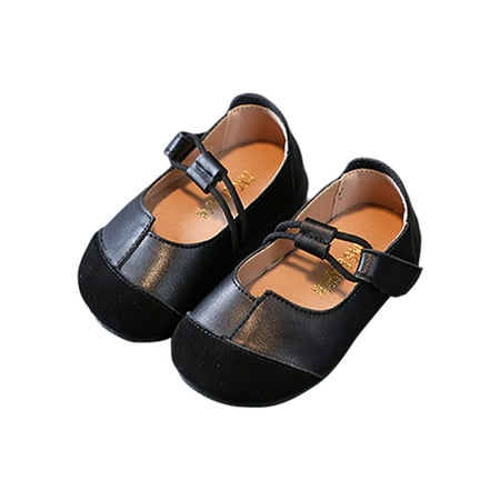 

Gomelly Unisex-Child Flats Comfort Dress Shoes Slip On Walking Shoe Casual Mary Jane Girls Boys Kids Black 7C