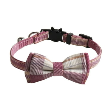 kedshhgu Plaid Dog Collar with Bow, 2 Pack Adjustable Cute Dog Bow Tie Collars with Bell, Pet Gift for Small Medium Large Boy Girl Cute Dogs