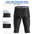thumbnail image 4 of Exxact Sports Battle 7-Pad Youth Football Girdle with Cup Pocket, Lightweight Padded Compression Shorts with Integrated Ultra Flex Pads, Boys Girdle Football (Black, YM), 4 of 7