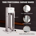 thumbnail image 3 of VEVOR Manual Sausage Stuffer, 8lbs/5L Capacity, Two Speed 304 Stainless Steel Vertical Sausage Stuffer, Sausage Filling Machine with 4 Stuffing Tubes, Suction Base for Household or Commercial Use, 3 of 9