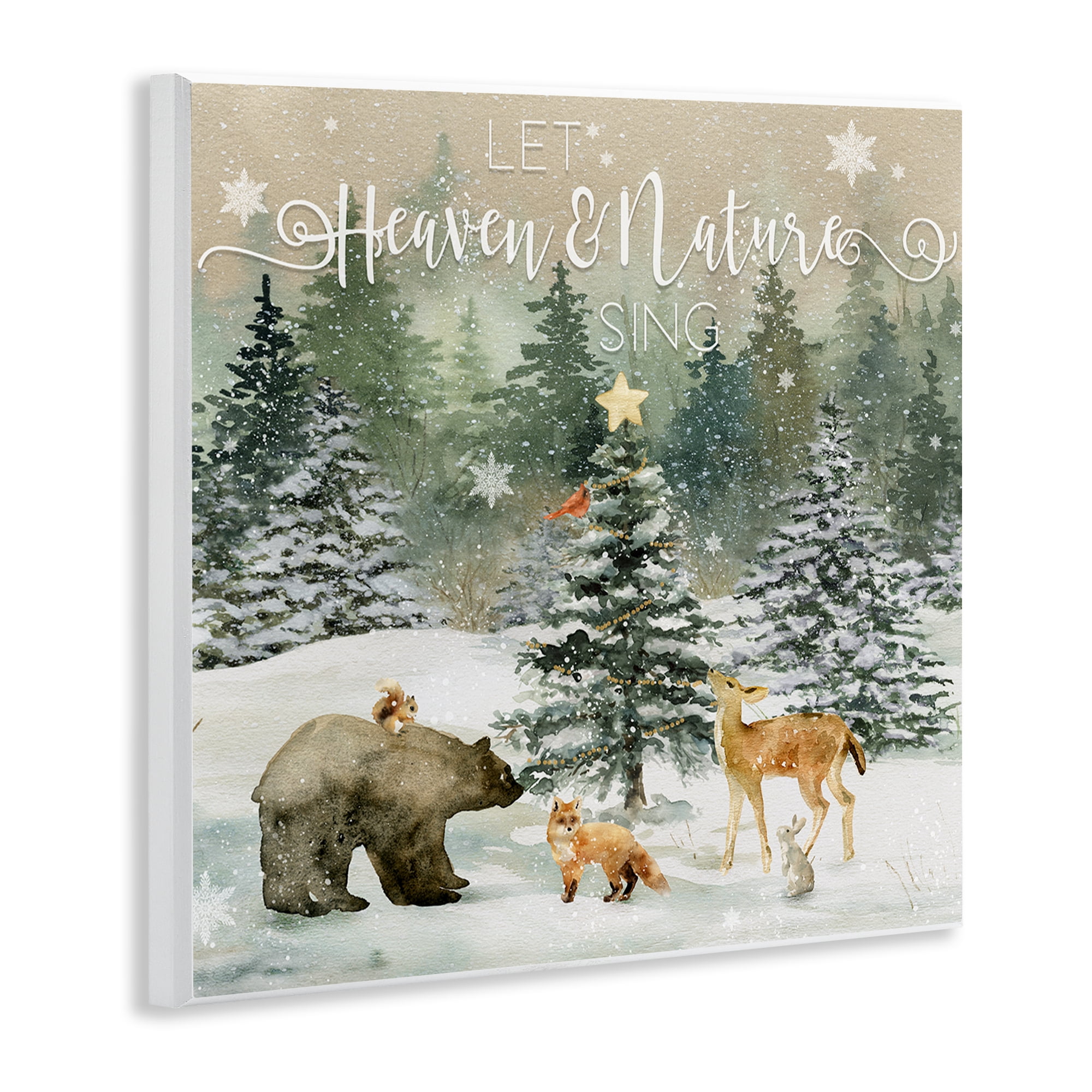 Stupell Industries Inspiring Woodland Animals Landscape Painting Unframed Art Prints Wall Art, 12 x 12