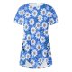 thumbnail image 2 of Blusas de Manga Corta para las Mujeres Botón Impreso Cuello Redondo Top Casual, Blusas para las Mujeres Casual, 2 of 5