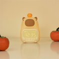thumbnail image 2 of Capybara Night Light with Digital Clock, Silicone Animal Night Light Rechargeable Tabletop Decoratio, 2 of 5