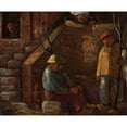 thumbnail image 2 of Wacław Wąsowicz 17x15 Black Ornate Wood Framed Double Matted Museum Art Print Titled - Scene at the Stairs (1932), 2 of 5