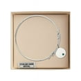 thumbnail image 3 of 8 1/2 inch Round Double Loop Bangle Bracelet w/ Plain Disc medal charm w/ May Green Swarovski Crystal, 3 of 3