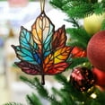 thumbnail image 4 of chaungfeng 2D Flat All Over Printed, Maple Leaf Ornaments, Leaves Christmas Ornaments, 2 Sides 3.1" Acrylic Ornament, Seasonal Decor, Christmas Tree Hanging, 4 of 6