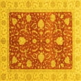 thumbnail image 1 of Ahgly Company Machine Washable Indoor Square Oriental Yellow Traditional Area Rugs, 5' Square, 1 of 4