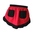 thumbnail image 2 of Delantal de cintura Macarena con bolsillos rojo negro corto para cocina, 2 of 8