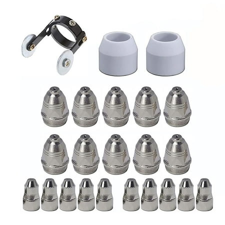 

23pcs P80 Dual-Voltage Plasma Cutter Torch Consumables Strong Plasma Cutting Torch Nozzles Set Corrosion-Resistant Extended Consumable Tip Cups Kit