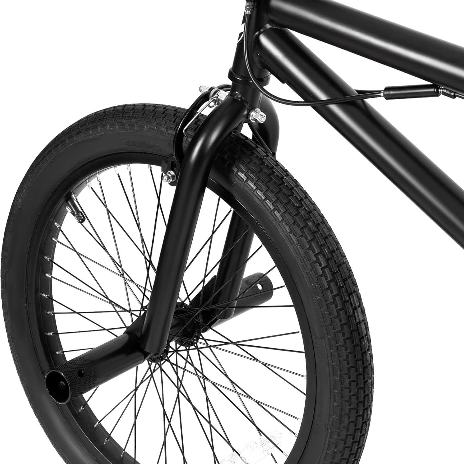 Hykolity 20 inch BMX Bike Freestyle Cycling Trick Bicycle with 4 Pegs for Teenage Adults Men Women Beginners Street Stunt Bike V-Brake Black