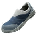 thumbnail image 2 of Slip On Safety Shoes Men Steel Toe Cap Trainers Lightweight Breathable Work Shoes EU 36-46 (Black,Blue), 2 of 7