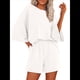 thumbnail image 1 of Conjuntos de Pijama para Mujer, Blusas Extragrandes de 3/4 y Pantalones Cortos con Cintura Elástica, Conjuntos de Estar por Casa. L, 1 of 10