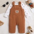 thumbnail image 5 of Toddler Boy Outfit Long Sleeve Sweatshirt And Pants Set Infant Baby Boy Fall Winter Clothes Coffee 3-6 Months, 5 of 5