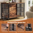 thumbnail image 5 of KINGTACK 41" Foldable Dog Crate Furniture, Heavy Duty Dog Cage for Medium Large Dogs, Chew Resistant Dog Kennel for Bedroom Living Room, Black, 5 of 8