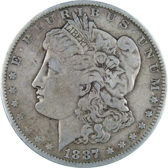 1887 Morgan Dollar F Fine 90% Silver $1 US Coin Collectible