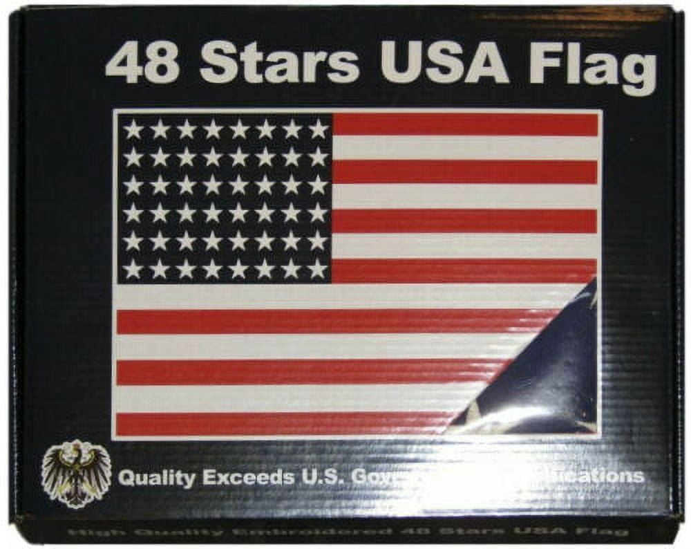 3x5 Embroidered 48 Star USA American Tea Stain Vintage Cotton Flag