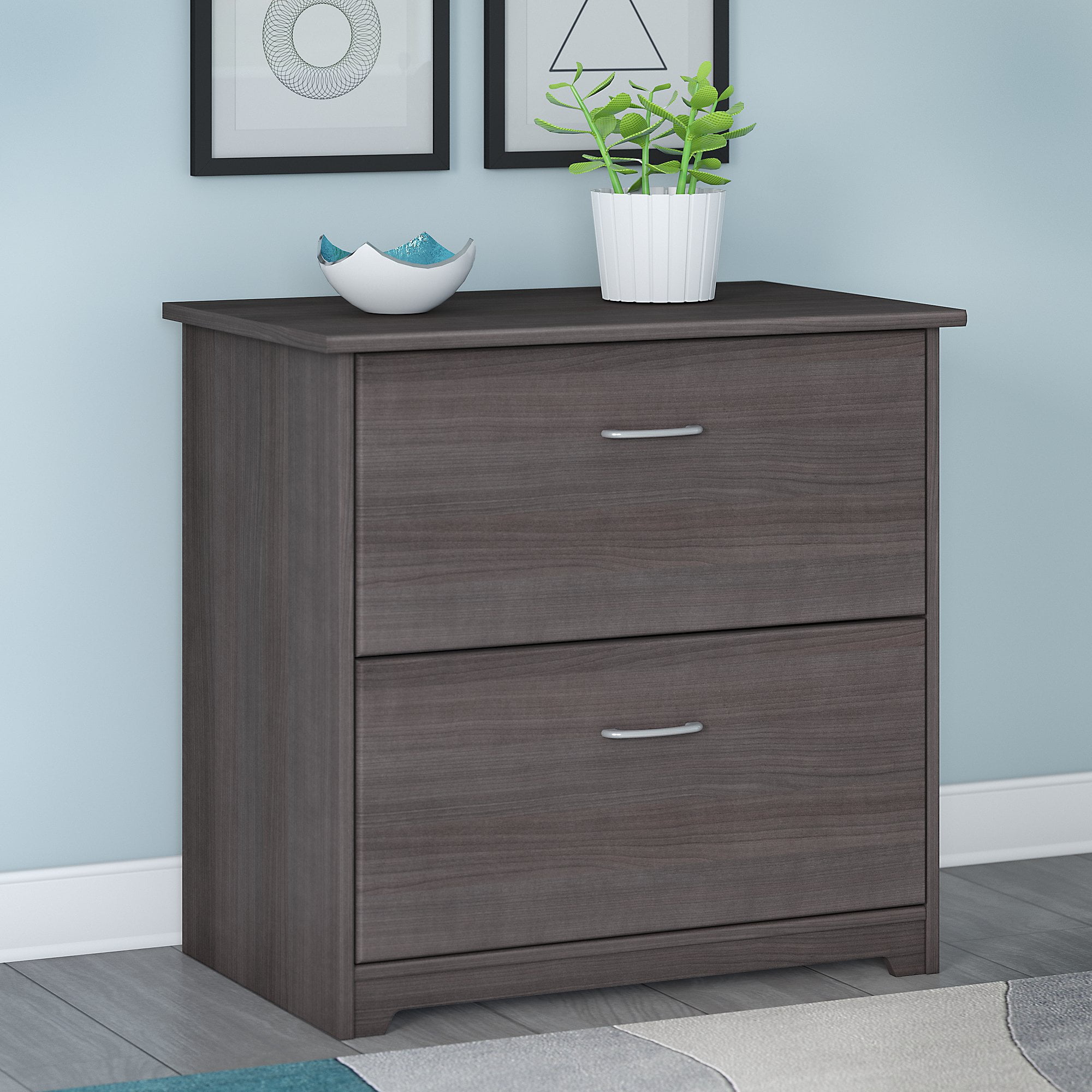 Details about   Bush Furniture Cabot Lateral File Cabinet in Heather Gray 