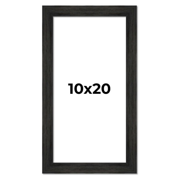 10x20 Black Rustic Wide Barnwood Picture Frame - UV Acrylic, Foam Board Backing, Hanging Hardware