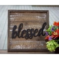 thumbnail image 7 of Parisloft Rustic Wood and Metal Bless Sign, Farmhouse Wall Decor, Brown, 12x12", 7 of 7