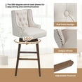 thumbnail image 5 of 40 Inch Bar Stools Set of 2, 360 Degree Counter Height Chairs with Footrest and Wood Legs, Modern Swivel Bar Stools with Ergonomic Backrest for Kitchen, Pub, 5 of 10