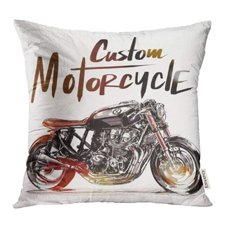 - CMFUN Bike Custom Motorcycle Biker Race Rider Sketch Vintage Badge Big Pillowcase Cushion Cover 16x16 inch
