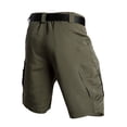 thumbnail image 4 of Men's Stretch Cargo Shorts Multi Pockets Twill Elastic Waist Shorts Drawstring Ripstop Straight Leg Cargo Short Casual Relaxed Fit Wild Outdoor Work Outfit,Green 2XL, 4 of 4