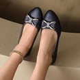thumbnail image 4 of hoksml Women's Bow Rhinestone Ballet Flats, Slip-On Round Toe Casual Shoes for Office and Daily Wear, 4 of 8