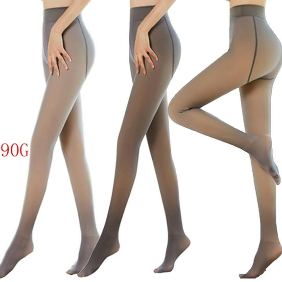 Idoravan Pantyhose for Women Clearance Fashion Women Fake Translucent Warm Fleece Pantyhose Solid Coffee