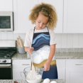 thumbnail image 4 of Blue Marble Gold Wave Pattern Kids Aprons for Girls and Boys,Adjustable Neck Strap Toddler Aprons for Kids Cooking Baking, 4 of 6