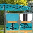 thumbnail image 5 of ACEGOSES 13x7.2Ft Large LED Double-Sided Rectangular Outdoor Patio Market Umbrella with Crank, Solar Panel, Lake Blue, 5 of 7