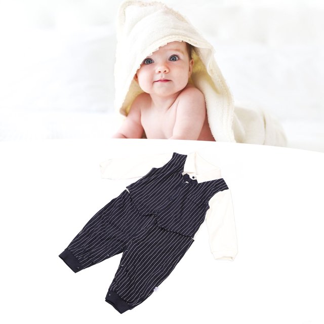 Traje De Caballero Recién Nacido, Conjunto De Ropa Formal Para Bebé Transpirable, Patrón De Rayas, Lindo Lazo Para Actuaciones En Escenario