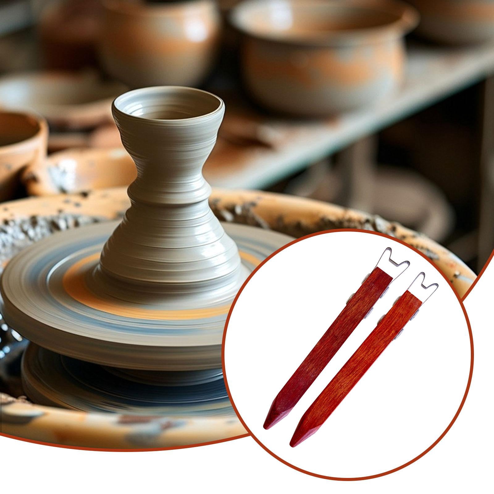S SERENABLE 2 Pieces Pottery Trimming Tools Foot Trimmer Ergonomic Comfortable Grip Sturdy Clay Sculpture Tools Base Shaping for Modeling
