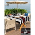 thumbnail image 5 of Outdoor Tablecloth with Umbrella Hole for Patio/Picnic/Party/Camping, American Flag Waterproof Table Cloth Rectangle Table Cover Washable, Cute Sloth Star Striped Flag Viintage Black (60"x 120"), 5 of 8