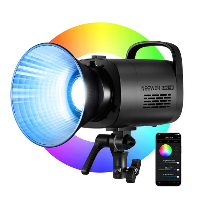 Lámpara LED de vídeo Neewer CB60 RGB de 70 W con control de aplicaciones de 18000 Lux