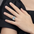 thumbnail image 6 of Shey Couture Sterling Silver with 14K Accent Antiqued Checkerboard Bezel Blue Topaz Ring, 6 of 6