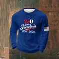 thumbnail image 2 of Mens 250 Anniversary USA Shirt Casual Crewneck Pullover Sweatshirt Long Sleeve Waffle Knit Tops 4th of July Outfits for Men, 2 of 3