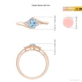 thumbnail image 3 of ANGARA Natural Oval Aquamarine Bypass Ring with Trio Diamond Accents in 14K Rose Gold for Women (Size-6x4mm) | March Birthstone, Anniversary, Jewelry Gift for Women | Natural Aquamarine Ring, 3 of 7