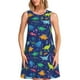 thumbnail image 1 of Fotbe Dinosaurs Adventure Vestido de Verano sin Mangas para Mujer – Vestido Midi Línea A, Estilo Camiseta Floral, Vestido Playero Casual y Fluido, 1 of 7