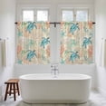thumbnail image 4 of Teal Red Coastal Tier Curtains 54 Inch Length, Summer Beach Nautical Sea Turtle Coral Starfish Cafe Short Curtains for Bathroom Sink, Small Kitchen Curtain Light Filtering Drapes 2 Panels 27.5"Wx54"L, 4 of 8