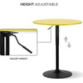 thumbnail image 4 of 31.5 Inch Round Pub Cocktail Table for Dining Room Kitchen Patio Bar, 27.5"- 36" Height-Adjustable, Bar Height Pub High Top with Metal Pole and Base, Yellow, 4 of 18