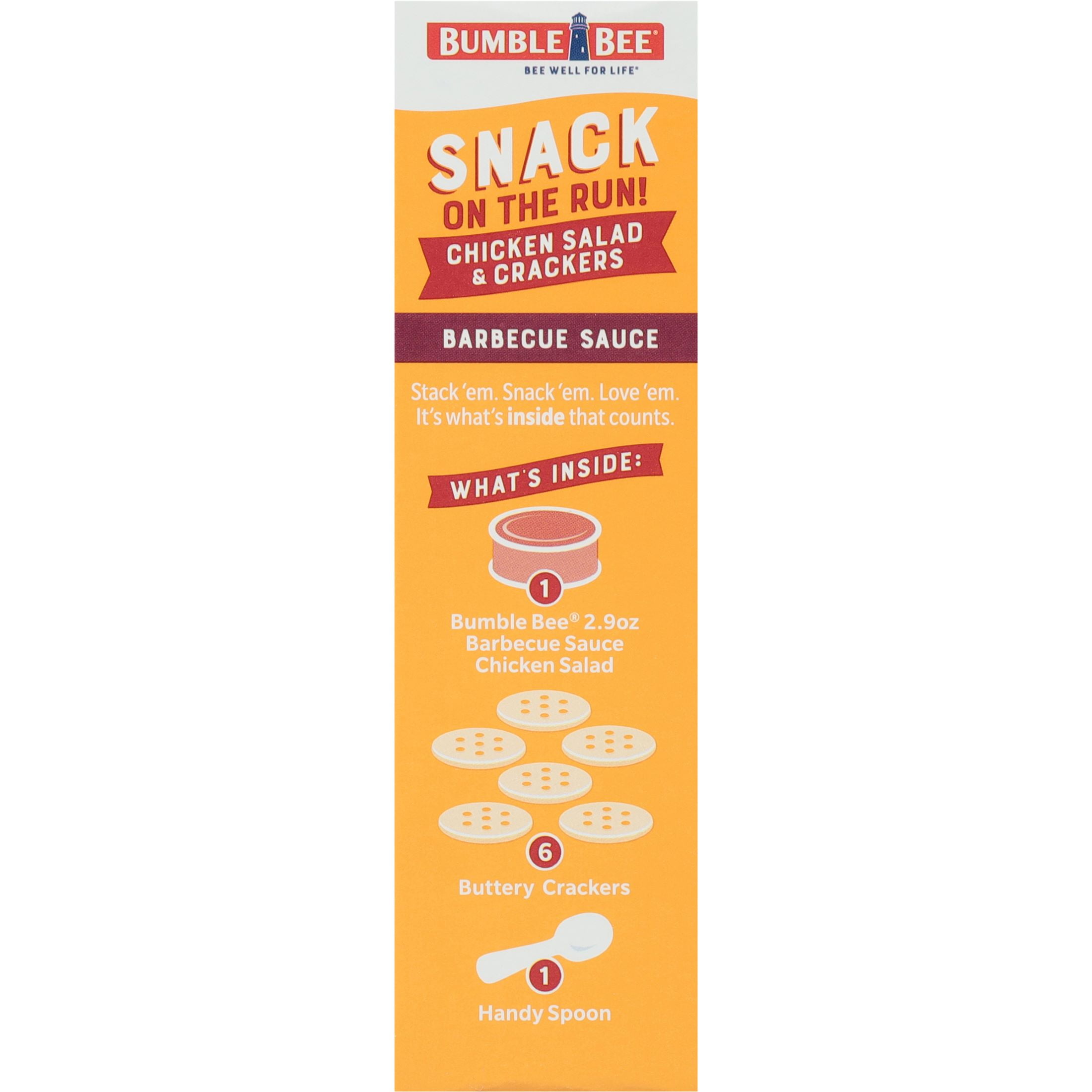 (12 pack) Bumble Bee Snack on The Run Barbecue Flavored Chicken Salad and Crackers Kit, Ready to Eat, Shelf Stable Box, 3.5 oz