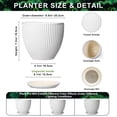 thumbnail image 5 of Wliror 8 Inch White Ceramic Plant Pot - Medium Round Planter with Drainage for Snake Plant Pothos, Modern Flower Pot for Indoor Outdoor Home Garden, 5 of 7